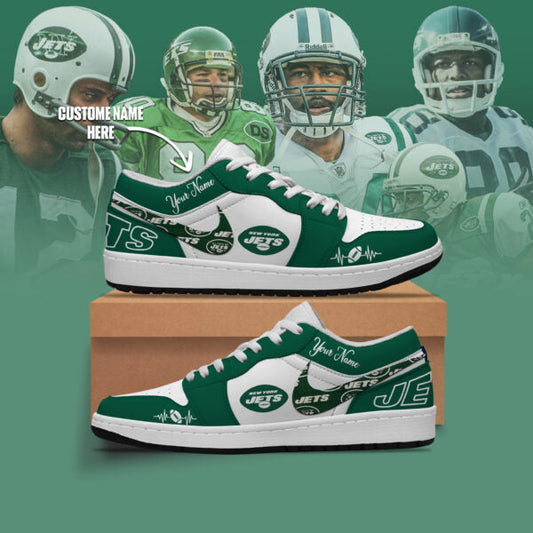 [TOUCHDOWN DEAL] NEW CUSTOMIZED NFL25 NYJ NEW YORK JETS AIR JORDAN LOW SHOES