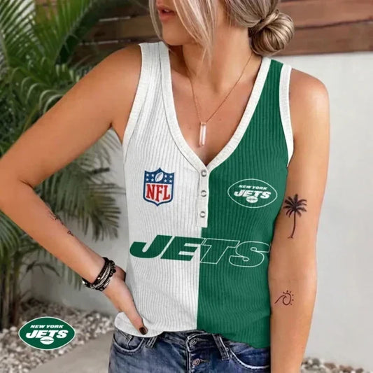 [TOUCHDOWN DEAL] NEW CUSTOMIZED NFL25 NYJ NEW YORK JETS WOMEN'S V-NECK TANK TOP