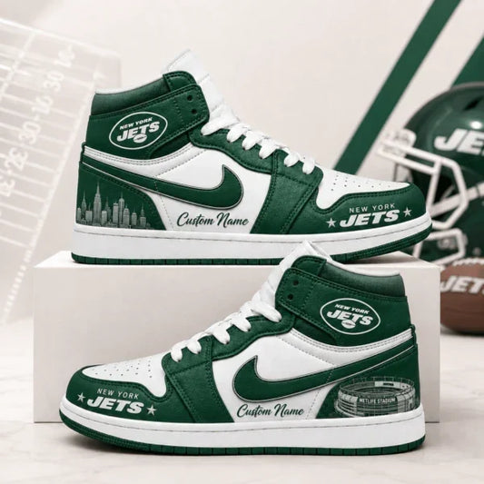 [TOUCHDOWN DEAL] NEW CUSTOMIZED NFL25 NYJ NEW YORK JETS AIR JORDAN 1