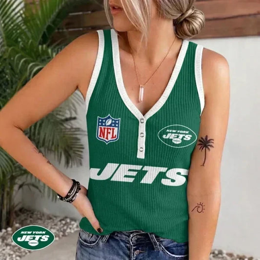 [TOUCHDOWN DEAL] NEW CUSTOMIZED NFL25 NYJ NEW YORK JETS WOMEN'S V-NECK TANK TOP