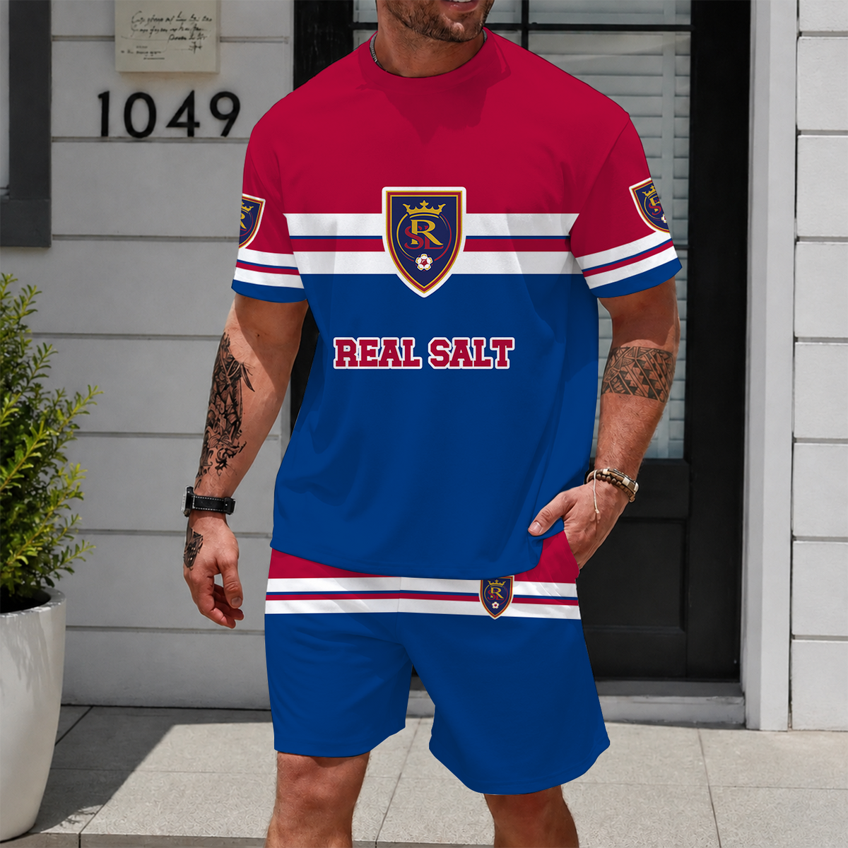 [GOAL DEAL] NEW CUSTOMIZED MLS25 RSL REAL SALT LAKE UNISEX T-SHIRT & SHORTS SET