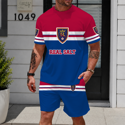 [GOAL DEAL] NEW CUSTOMIZED MLS25 RSL REAL SALT LAKE UNISEX T-SHIRT & SHORTS SET
