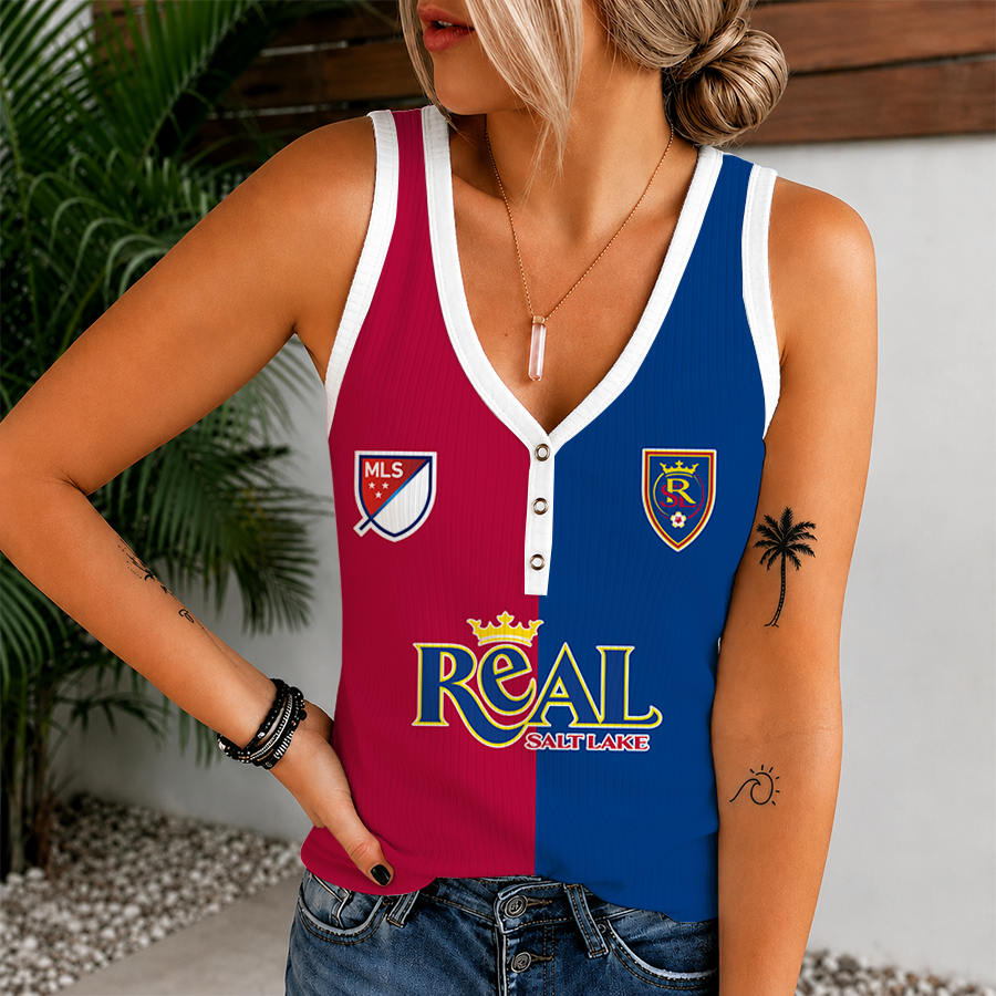 [GOAL DEAL] NEW CUSTOMIZED MLS25 RSL REAL SALT LAKE V-NECK TANK TOP