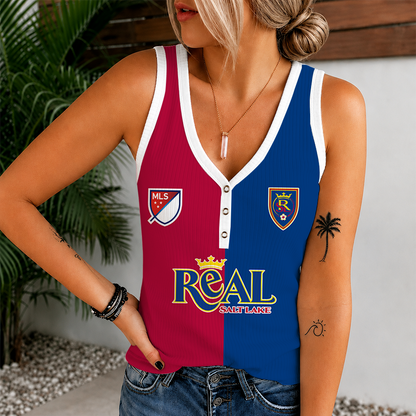 [GOAL DEAL] NEW CUSTOMIZED MLS25 RSL REAL SALT LAKE V-NECK TANK TOP