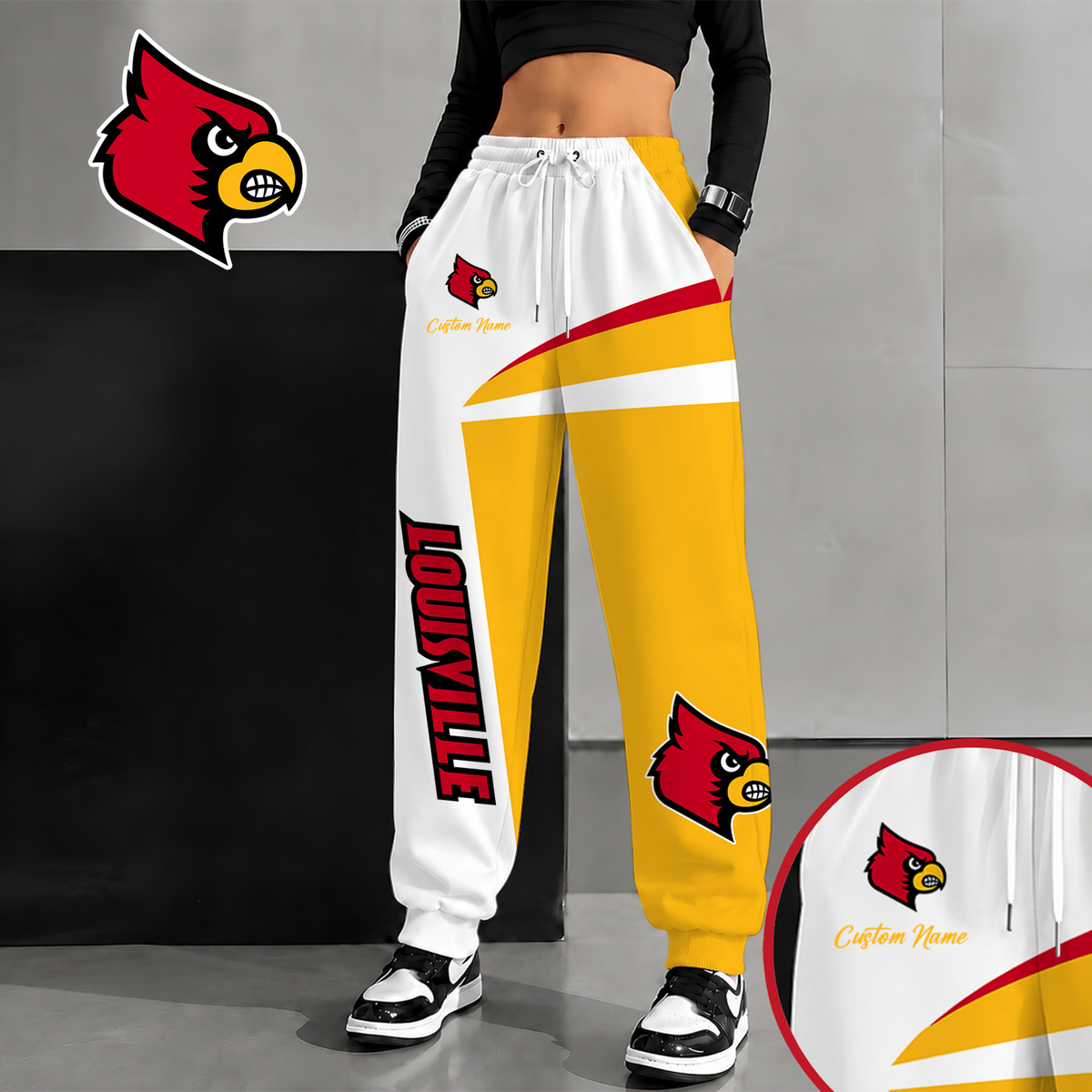 [SLAM DUNK DEAL] NEW CUSTOMIZED NCAA MAM25 ULC LOUISVILLE CARDINALS SWEATPANTS
