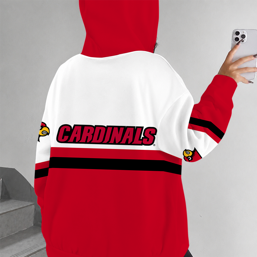 [FAN FAVORITE] NEW CUSTOMIZED NCAA MAM25 ULC LOUISVILLE CARDINALS STRAPPY ZIP HOODIE