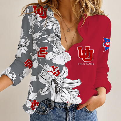 [TOUCHDOWN DEAL] NEW CUSTOMIZED NCAA FBS25 UTU UTAH UTES WOMEN CASUAL SHIRT