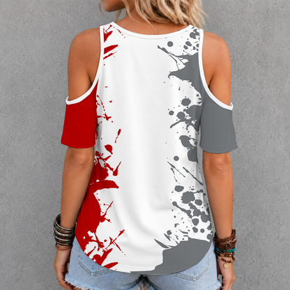 [TOUCHDOWN DEAL]NEW CUSTOMIZED NCAA FBS25 UTU UTAH UTES CRISS CROSS V-NECK TOP