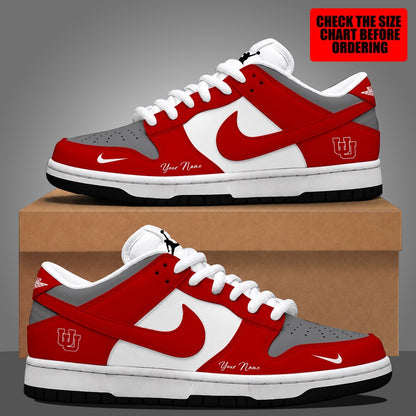 [TOUCHDOWN DEAL]NEW CUSTOMIZED NCAA FBS25 UTU UTAH UTES DUNK LOW SHOES