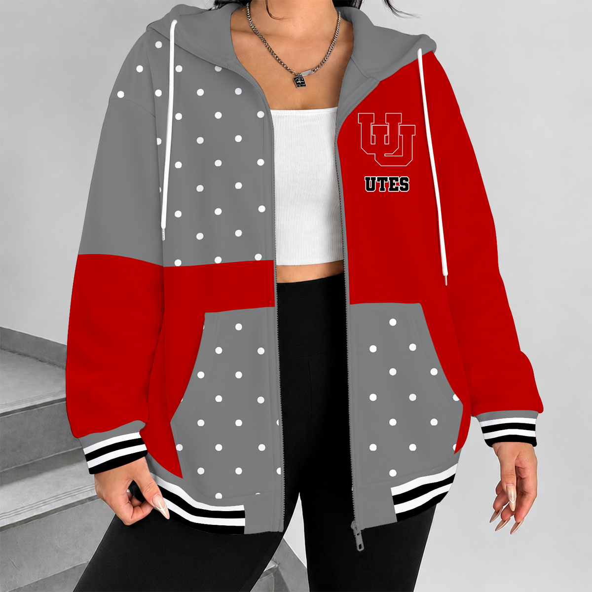 [TOUCHDOWN DEAL] NEW CUSTOMIZED NCAA FBS25 UTU UTAH UTES ZIP HOODIE