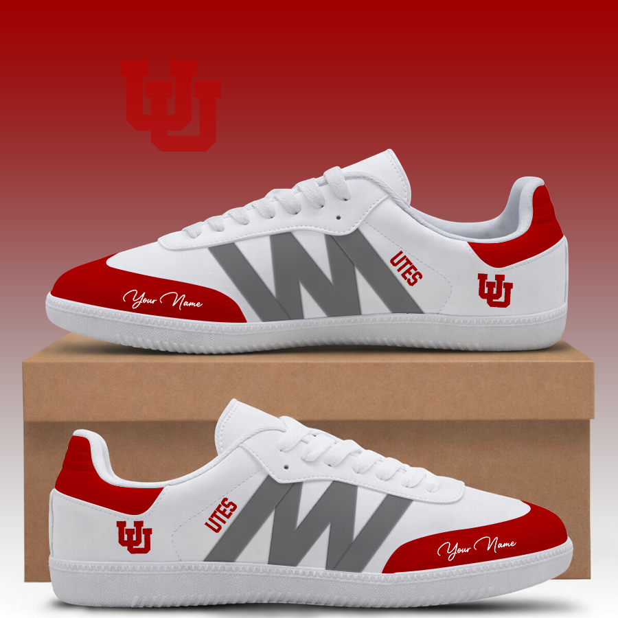 [TOUCHDOWN DEAL] NEW CUSTOMIZED NCAA FBS25 UTU UTAH UTES CLASSIC SNEAKERS