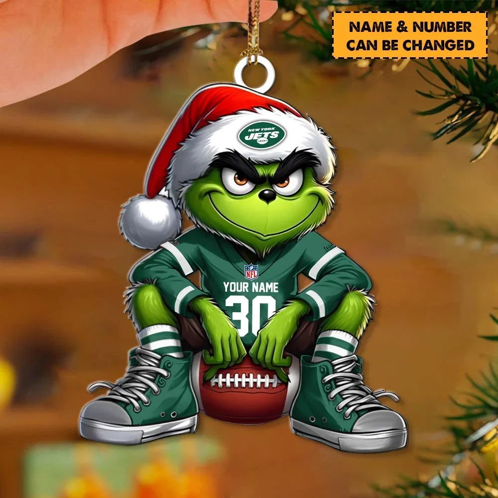 [TOUCHDOWN DEAL] NEW CUSTOMIZED NFL25 NYJ NEW YORK JETS CHRISTMAS ACRYLIC ORNAMENT