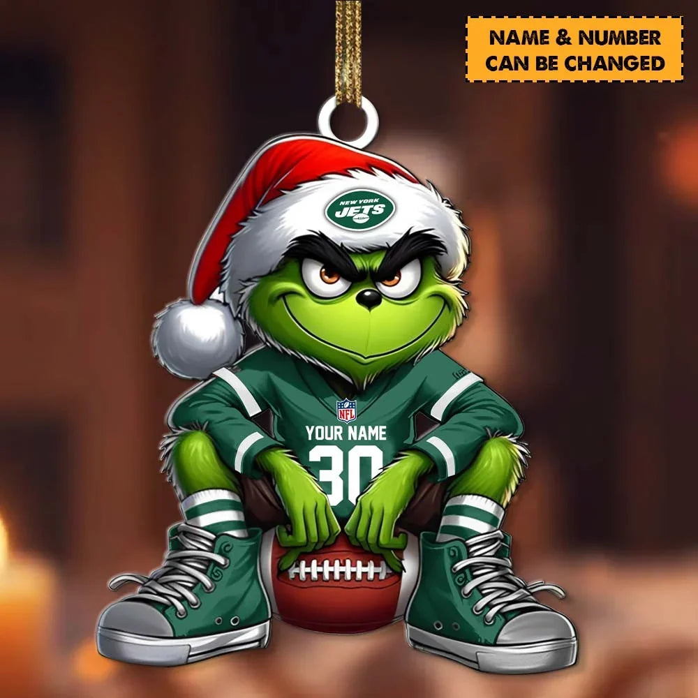 [TOUCHDOWN DEAL] NEW CUSTOMIZED NFL25 NYJ NEW YORK JETS CHRISTMAS ACRYLIC ORNAMENT