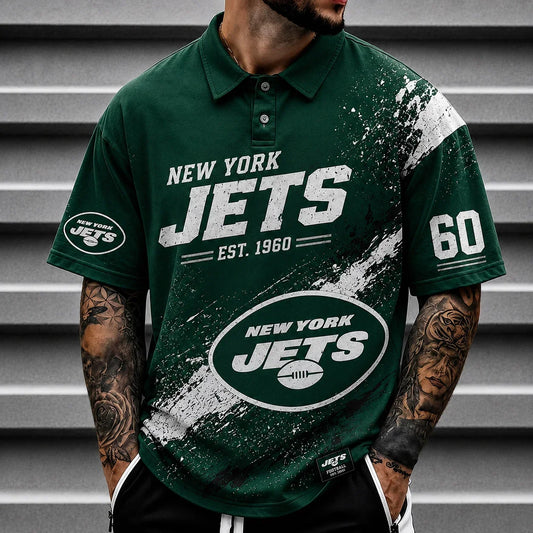 [TOUCHDOWN DEAL] NEW CUSTOMIZED NFL25 NYJ NEW YORK JETS POLO SHIRT
