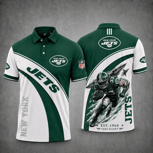 [TOUCHDOWN DEAL] NEW CUSTOMIZED NFL25 NYJ NEW YORK JETS POLO SHIRT