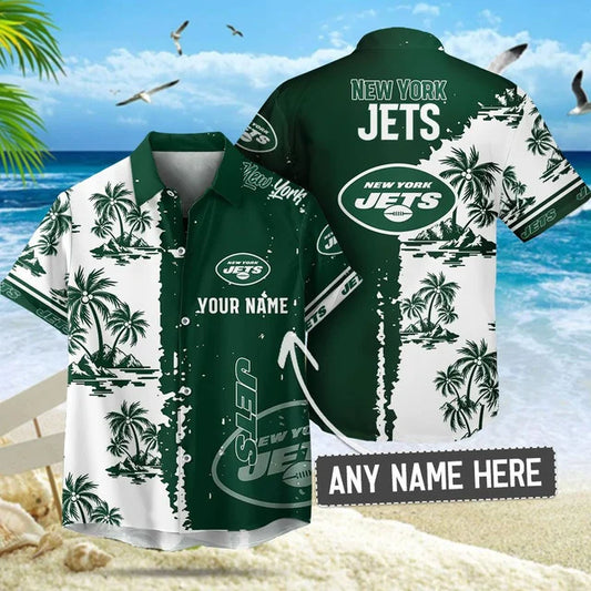 [TOUCHDOWN DEAL] NEW CUSTOMIZED NFL25 NYJ NEW YORK JETS UNISEX HAWAIIAN SHIRT & SHORTS SET