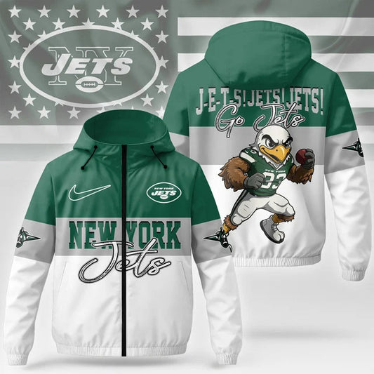 [TOUCHDOWN DEAL] NEW CUSTOMIZED NFL25 NYJ NEW YORK JETS WINDBREAKER JACKET