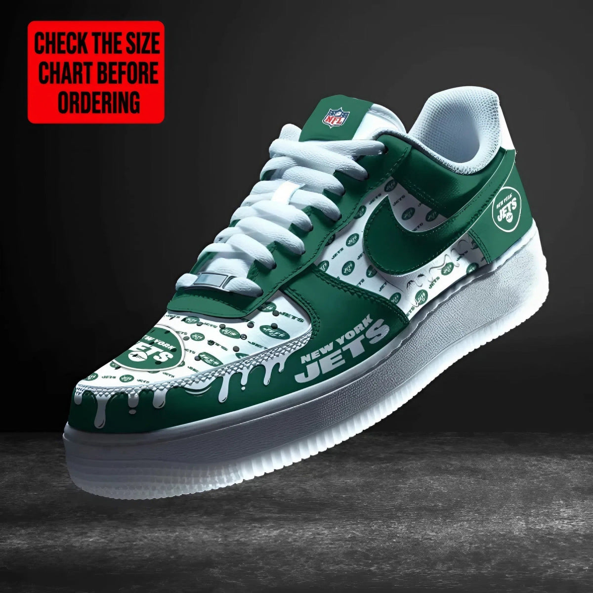 [TOUCHDOWN DEAL] NEW CUSTOMIZED NFL25 NYJ NEW YORK JETS AF1 SHOES