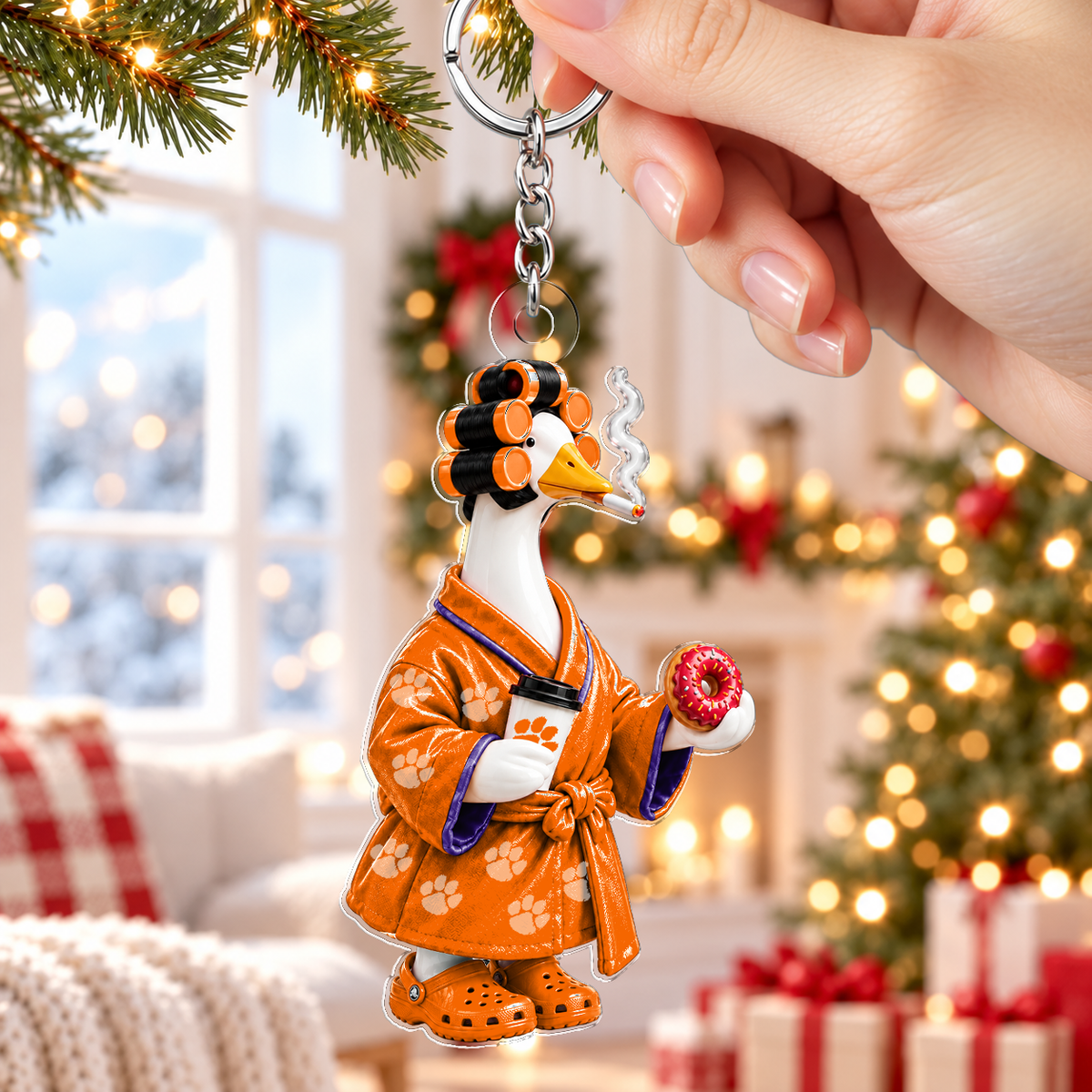 [HOMERUN DEAL] NEW CUSTOMIZED NCAA CWS25 CST CLEMSON TIGERS ACRYLIC KEYCHAIN