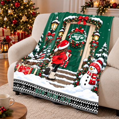 [TOUCHDOWN DEAL] NEW CUSTOMIZED NFL25 NYJ THE JETS FLEECE BLANKET