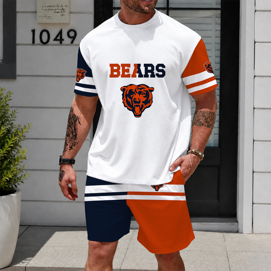 [TOUCHDOWN DEAL] NEWCUSTOMIZED NFL26 CCB CHICAGO BEARS UNISEX T-SHIRT & SHORTS SET