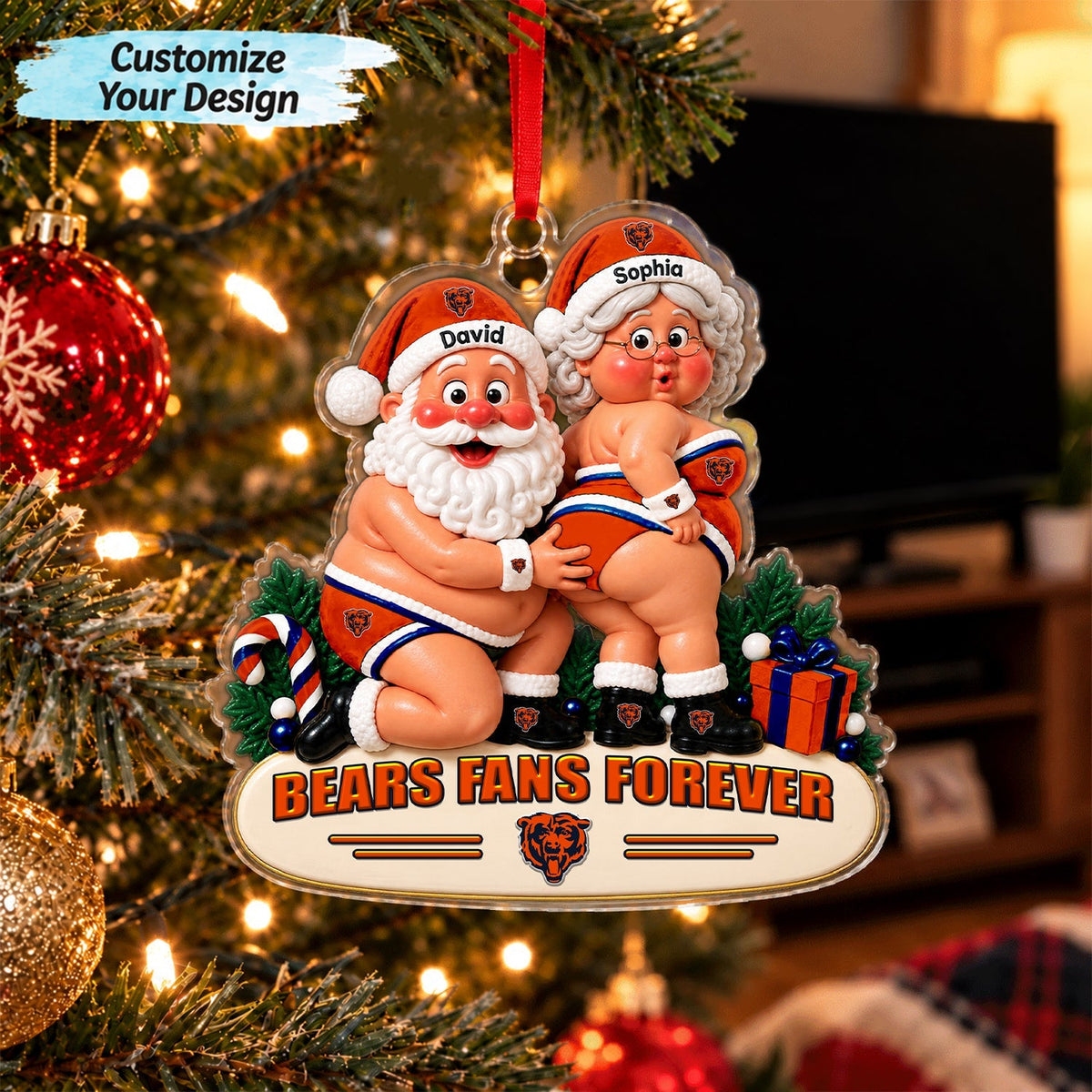 [TOUCHDOWN DEAL] NEW CUSTOMIZED NFL26 CCB CHICAGO BEARS CHRISTMAS ACRYLIC ORNAMENT