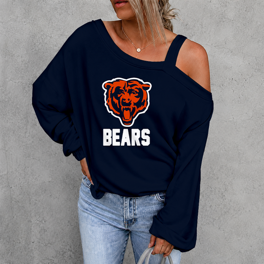 [SPECIAL OFFER] NEW CUSTOMIZED NFL26 CCB CHICAGO BEARS WOMEN'S OFF-SHOULDER LONG SLEEVE SHIRT