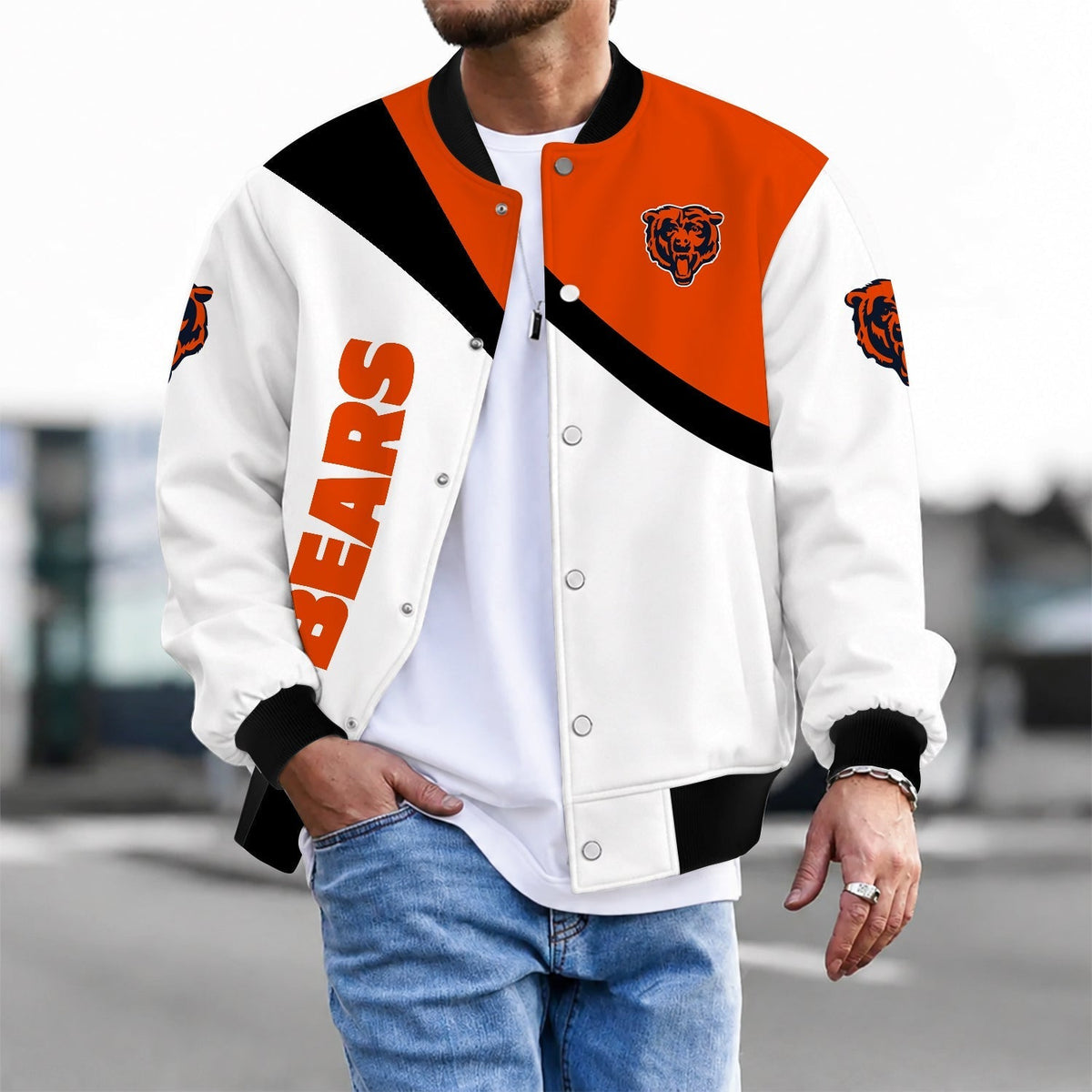 [TOUCHDOWN DEAL] NEW CUSTOMIZED NFL26 CCB CHICAGO BEARS SATIN VARSITY & BASEBALL JACKET