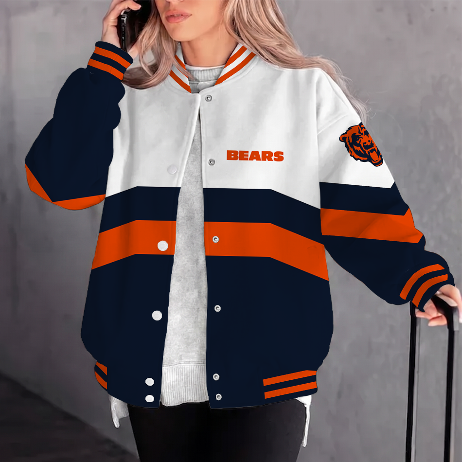 [TOUCHDOWN DEAL] NEW CUSTOMIZED NFL26 CCB CHICAGO BEARS SATIN VARSITY & BASEBALL JACKET