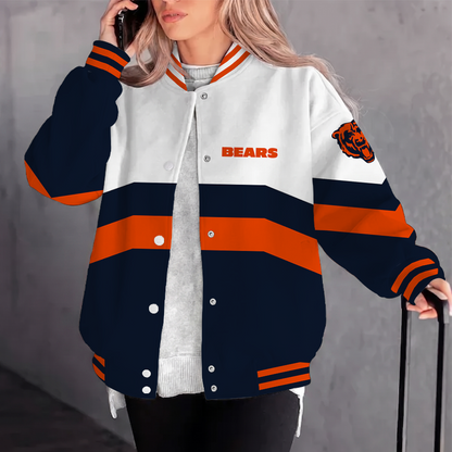 [TOUCHDOWN DEAL] NEW CUSTOMIZED NFL26 CCB CHICAGO BEARS SATIN VARSITY & BASEBALL JACKET