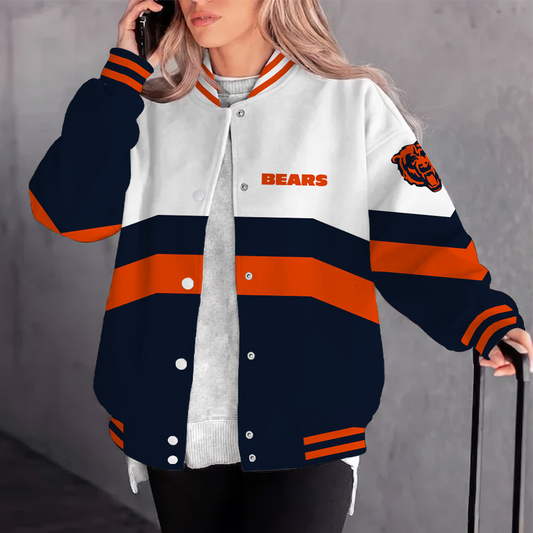 [TOUCHDOWN DEAL] NEW CUSTOMIZED NFL26 CCB CHICAGO BEARS SATIN VARSITY & BASEBALL JACKET