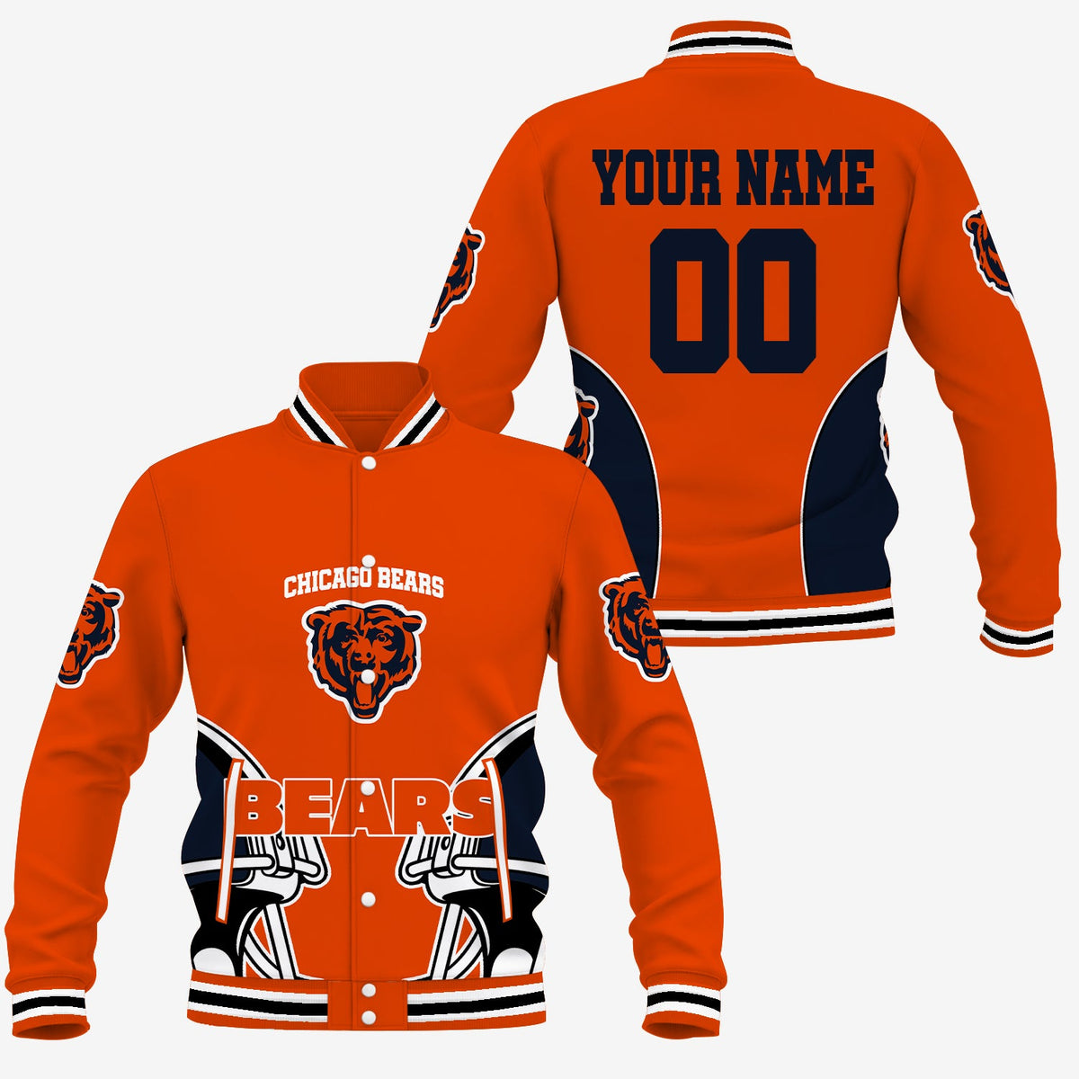 [TOUCHDOWN DEAL] NEW CUSTOMIZED NFL26 CCB CHICAGO BEARS SATIN VARSITY & BASEBALL JACKET