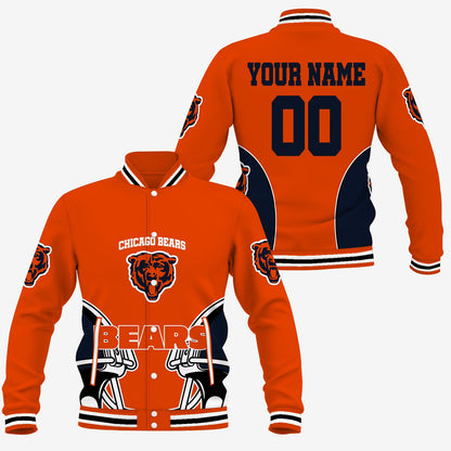 [TOUCHDOWN DEAL] NEW CUSTOMIZED NFL26 CCB CHICAGO BEARS SATIN VARSITY & BASEBALL JACKET