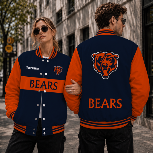 [TOUCHDOWN DEAL] NEW CUSTOMIZED NFL26 CCB CHICAGO BEARS SATIN VARSITY & BASEBALL JACKET