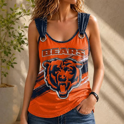 [TOUCHDOWN DEAL] NEW CUSTOMIZED NFL26 CCB CHICAGO BEARS O-RING SHOULDER TANK TOP
