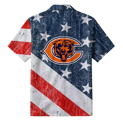[TOUCHDOWN DEAL] NEW CUSTOMIZED NFL26 CCB CHICAGO BEARS PATRIOTIC 250 USA HAWAIIAN SHIRT