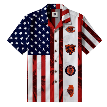 [TOUCHDOWN DEAL] NEW CUSTOMIZED NFL26 CCB CHICAGO BEARS PATRIOTIC 250 USA HAWAIIAN SHIRT