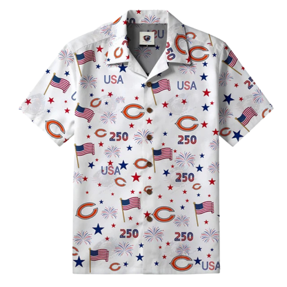 [TOUCHDOWN DEAL] NEW CUSTOMIZED NFL26 CCB CHICAGO BEARS PATRIOTIC 250 USA HAWAIIAN SHIRT