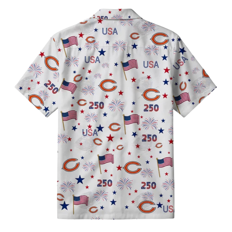 [TOUCHDOWN DEAL] NEW CUSTOMIZED NFL26 CCB CHICAGO BEARS PATRIOTIC 250 USA HAWAIIAN SHIRT
