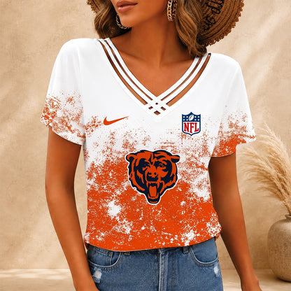 [TOUCHDOWN DEAL] NEW CUSTOMIZED NFL26 CCB CHICAGO BEARS V-NECK SHIRT