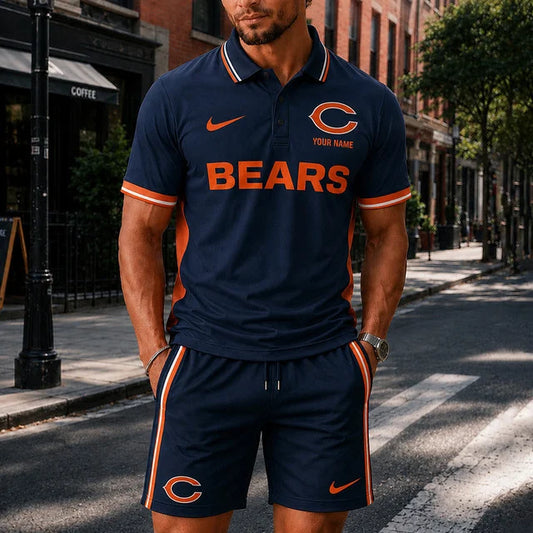 [TOUCHDOWN DEAL] NEW CUSTOMIZED NFL26 CCB CHICAGO BEARS POLO SHIRT & SHORT PANTS