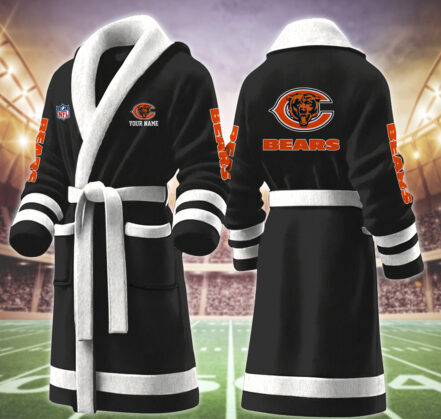 [TOUCHDOWN DEAL] NEW CUSTOMIZED NFL26 CCB CHICAGO BEARS MULTICOLOR FLEECE BATHROBE