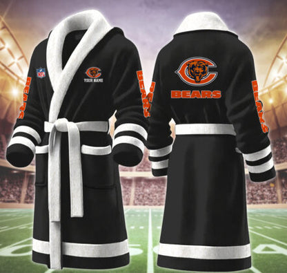 [TOUCHDOWN DEAL] NEW CUSTOMIZED NFL26 CCB CHICAGO BEARS MULTICOLOR FLEECE BATHROBE