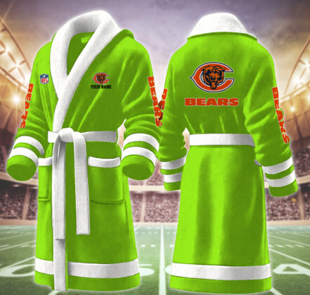 [TOUCHDOWN DEAL] NEW CUSTOMIZED NFL26 CCB CHICAGO BEARS MULTICOLOR FLEECE BATHROBE