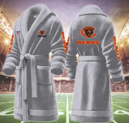 [TOUCHDOWN DEAL] NEW CUSTOMIZED NFL26 CCB CHICAGO BEARS MULTICOLOR FLEECE BATHROBE