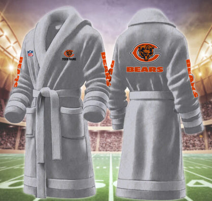 [TOUCHDOWN DEAL] NEW CUSTOMIZED NFL26 CCB CHICAGO BEARS MULTICOLOR FLEECE BATHROBE