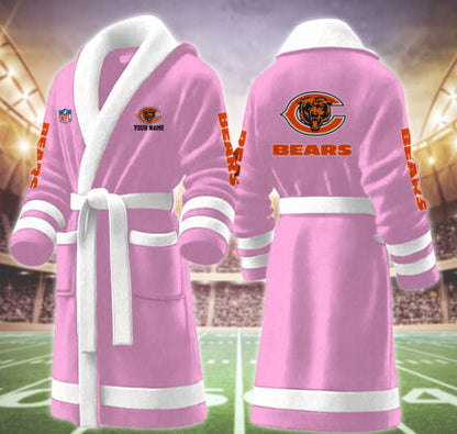 [TOUCHDOWN DEAL] NEW CUSTOMIZED NFL26 CCB CHICAGO BEARS MULTICOLOR FLEECE BATHROBE