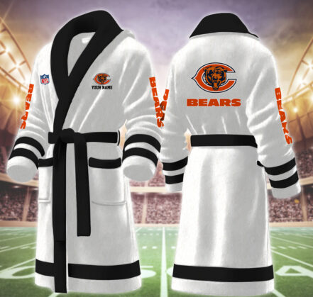 [TOUCHDOWN DEAL] NEW CUSTOMIZED NFL26 CCB CHICAGO BEARS MULTICOLOR FLEECE BATHROBE