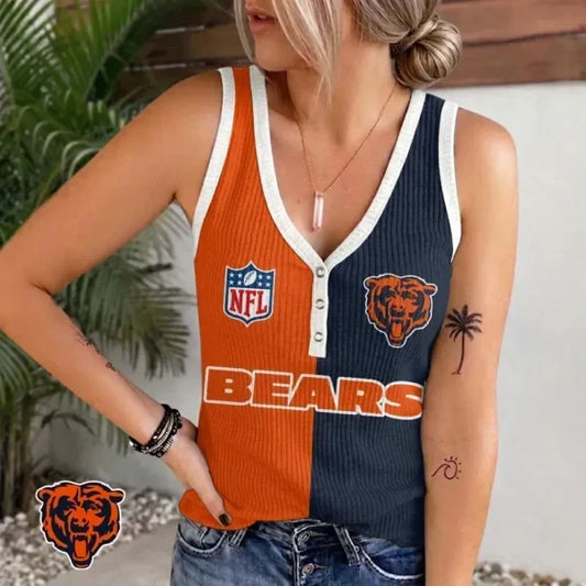 [TOUCHDOWN DEAL] NEW CUSTOMIZED NFL26 CCB CHICAGO BEARS WOMEN'S V-NECK TANK TOP