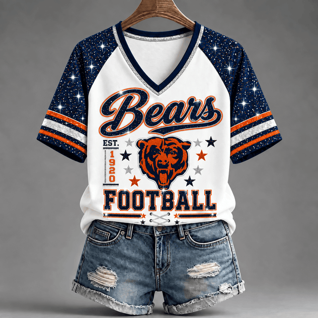[TOUCHDOWN DEAL] NEW CUSTOMIZED NFL26 CCB THE BEARS BUC-EE'S V-NECK FEMALE SHIRT